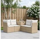 vidaXL Gartenlounge-Set vidaXL Sofa Set 5 stk. Beige und Cremewei&szlig; Polyrattan...