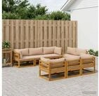 vidaXL Loungeset vidaXL 9-teiliges Garten-Lounge-Set, modular Natur Massivholz Akazie