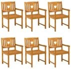 vidaXL Gartenstuhl Gartenst&uuml;hle 6 stk. Natur Massives nholz (6 St)