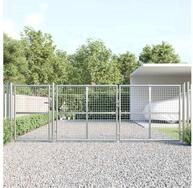 vidaXL Gartentor, Maschen-Gartentor Silber 400x125 cm Verzinkter Stahl