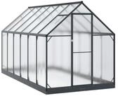 vidaXL Gew&auml;chshaus 183,5 x 363,5 x 207 cm Gew&auml;chshaus mit T&uuml;r Anthrazit