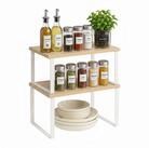 relaxdays Gew&uuml;rzregal 2er Set f&uuml;r Arbeitsplatte, 2-tlg., Natur-Wei&szlig;