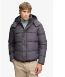Superdry Steppjacke PREMIUM HOOD PUFFER JKT Kunstfaser, relaxed fit grau S (46)