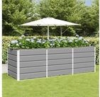 vidaXL Hochbeet vidaXL Pflanzk&uuml;bel Hellgrau 240 x 80 x 75 cm Stahl