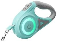 ROJECO Hundeleine Rojeco Automatische Hundeleine 5m mit LED gr&uuml;n, 100%...