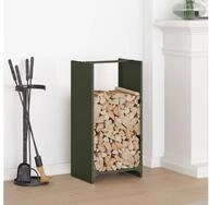 vidaXL Kaminholzregal vidaXL Brennholzregal Olivgr&uuml;n 40x30x80 cm Kaltgewalzter...