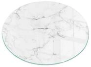 Tulup Bodenschutzplatte Wei&szlig; Marmormuster, Schutzplatte aus Geh&auml;rtetem Glas