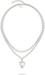 Liebeskind Berlin Edelstahlkette Liebeskind Damen-Kette Edelstahl Herz silberfarben