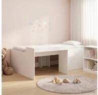 vidaXL Bettgestell vidaXL Hochbett mit Schreibtisch f&uuml;r Kinder Wei&szlig; 80 x 200...