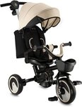 MoMi Dreirad 3-in-1 Kinderdreirad mit 360&deg; Sitz, Schiebestange & Sonnendach,