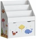 en.casa Kinderregal, &raquo;Aarnskona&laquo; mit Schublade 70x63x30 cm Aqua Dream Motiv