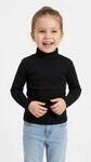 Rollkragenshirt HAPPY GIRLS, M&auml;dchen, Gr. 128, schwarz, Jersey, Obermaterial: 95%
