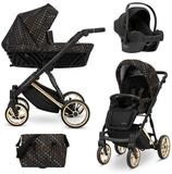 KUNERT Kombi-Kinderwagen Ivento Premium 3in1 Kinderwagen mit Goldrahmen und...