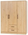 Masseno Dreht&uuml;renschrank VANO 150 cm Kleiderschrank 3 T&uuml;ren und 2 Schubladen...