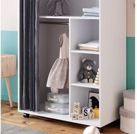 Vicco Kleiderschrank Doros, Wei&szlig;, 100 x 146.6 cm offen, mit Rollen (1-St) mit