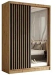 Masseno Schwebet&uuml;renschrank LAMELLO 150 cm Kleiderschrank mit Spiegel 2 T&uuml;ren