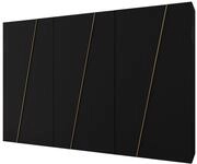MIRJAN24 Kleiderschrank Zen 300 cm (mit sechs Dreht&uuml;ren) 300x50x202 cm, drei