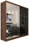 Masseno Schwebet&uuml;renschrank VITALE 200 cm Kleiderschrank mit Spiegel 2 T&uuml;ren