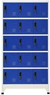 vidaXL Mehrzweckschrank Schlie&szlig;fachschrank Grau und Blau 90x40x180 cm Stahl