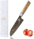 ZAYIKO Santokumesser BlackMagma Damast Santoku K&uuml;chenmesser 16,5 cm Klinge