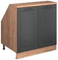 Vicco Kommode Rion, Anthrazit Landhaus/Goldkraft Eiche, 80 x 81.6 cm mit 2...