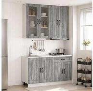 vidaXL H&auml;ngeschrank vidaXL K&uuml;cheneinheit KALMAR 4 stk. Grau Sonoma...