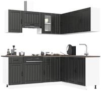 vidaXL H&auml;ngeschrank vidaXL 11-tlg. K&uuml;chenschrank-Set Kalmar Schwarz...