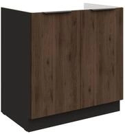 K&uuml;chen-Preisbombe Sp&uuml;lenunterschrank 80 cm K&uuml;che MONZA Okapi Nu&szlig;baum...
