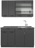 Vicco K&uuml;chenzeile Fame-Line, Dunkelgrau/Anthrazit, 140 cm ohne Arbeitsplatte