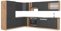 Vicco Winkelk&uuml;che Fame-Line, Anthrazit Landhaus/Goldkraft Eiche, 257x347cm...
