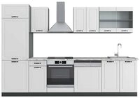 Vicco K&uuml;chenzeile R-Line, Wei&szlig; Landhaus/Anthrazit, 300 cm, AP Marmor