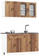 vidaXL H&auml;ngeschrank vidaXL 4-tlg. K&uuml;chenschrank-Set Porto Altholz-Optik