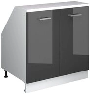 Vicco Kommode Rion, Anthrazit Hochglanz/Wei&szlig;, 80 x 81.6 cm mit 2 T&uuml;ren,...