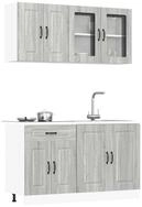 vidaXL Schrankmodule 4-tlg. K&uuml;chenschrank-Set Kalmar Grau Sonoma Holzwerkstoff