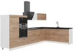 Vicco Winkelk&uuml;che Fame-Line, Goldkraft Eiche, 347 x 207 cm, AP Anthrazit