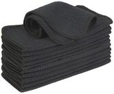 LuxusKollektion 12er Set Mikrofasert&uuml;cher Schwarz 20x20 cm Waffelmuster -