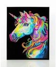 BrainBox Spiel DIAMOND DOTZ - Diamond Painting Neon Einhorn
