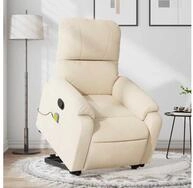 vidaXL Massagesessel, Massagesessel mit Aufstehhilfe Beige Mikrofasergewebe