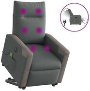 vidaXL Massagesessel, Elektrischer Massagesessel mit Aufstehhilfe Dunkelgrau...