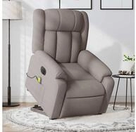 vidaXL Sessel vidaXL Elektrischer Massagesessel mit Aufstehhilfe Taupe Stoff