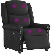 vidaXL Relaxsessel, Relaxsessel Massage Elektrisch Gl&auml;nzend Schwarz Kunstleder