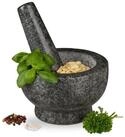 relaxdays M&ouml;rser Granit M&ouml;rser mit St&ouml;&szlig;el gro&szlig;, (2-tlg)