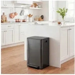 HOMCOM M&uuml;lltrennsystem M&uuml;lleimer K&uuml;che Treteimer 2x30L mit Pedal Edelstahl, 2