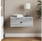 vidaXL Nachtkommode vidaXL Wandmontierter Nachttisch Graues Sonoma 49 x 34,5 x...