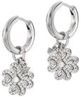 Emporio Armani Paar Creolen Schmuck Geschenk Silber 925 Ohrringe Kleeblatt, mit