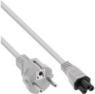 Inline InLine&reg; Netzkabel f&uuml;r Notebook, 3pol Kupplung C5, grau, 1,8m Stromkabel