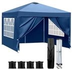 LuxusKollektion Faltpavillon Faltpavillon 3x3m Blau wetterfest h&ouml;henverstellbar