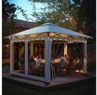 LuxusKollektion Faltpavillon Gartenpavillon 3x3m faltbar mit Moskitonetz (Weiss)