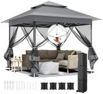 LuxusKollektion Faltpavillon Faltpavillon 3,3x3,3m Dunkelgrau