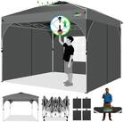LuxusKollektion Faltpavillon Pavillon 3x3m Grau 3 Seitenteile Pop-Up